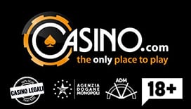 il logo di casino.com - tra i migliori casino online italiani lista AAMS