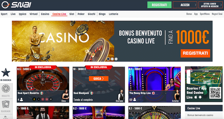 lobby snai migliori casino legali 2022